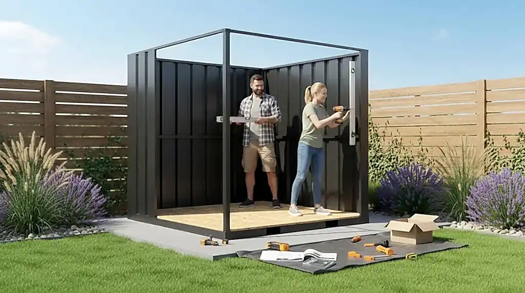 garden storage sheds installation